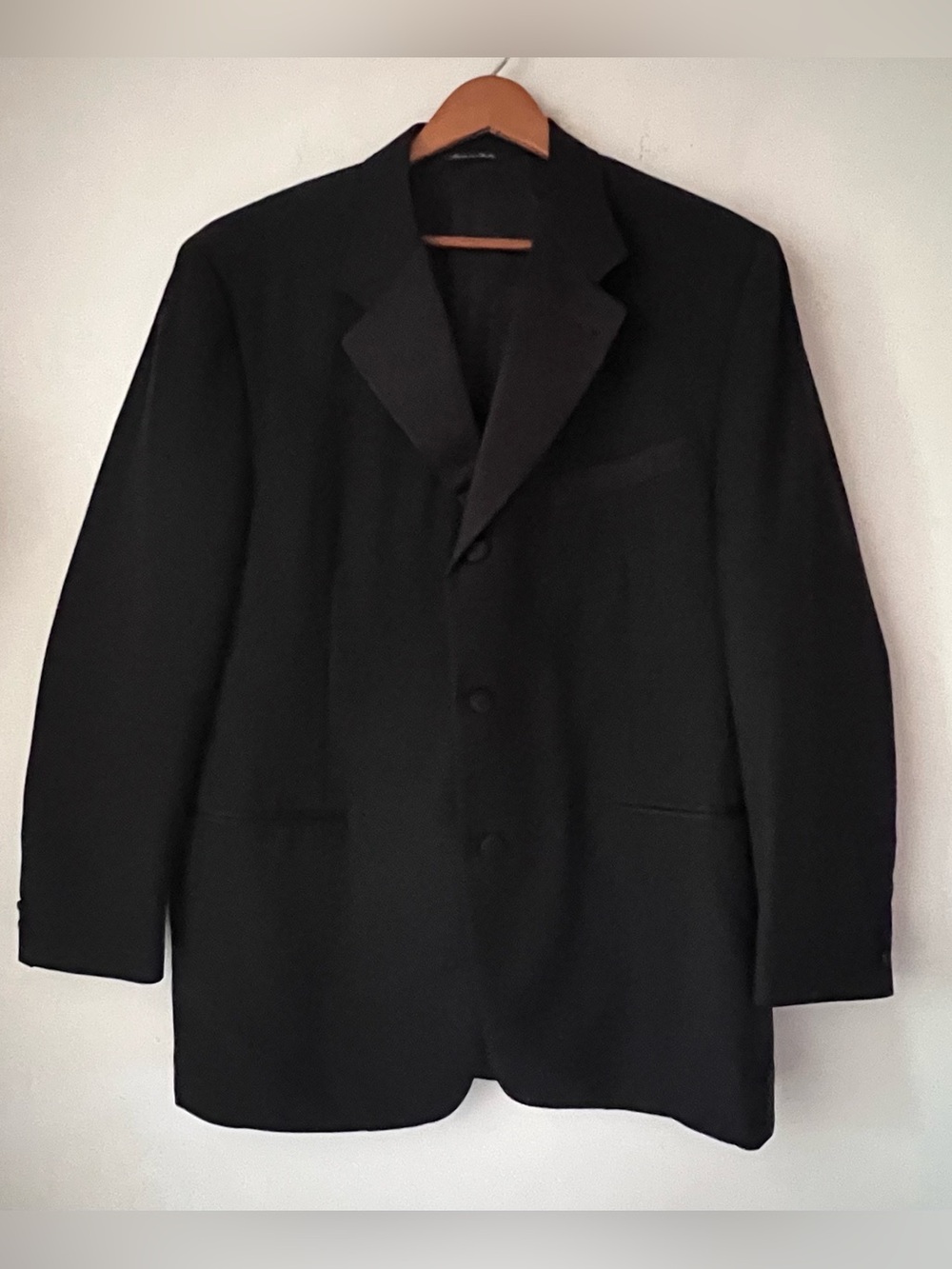 Canali Proposta Tuxedo Dinner Jacket Blazer Black 100% Pure Wool Italy 54R US 44